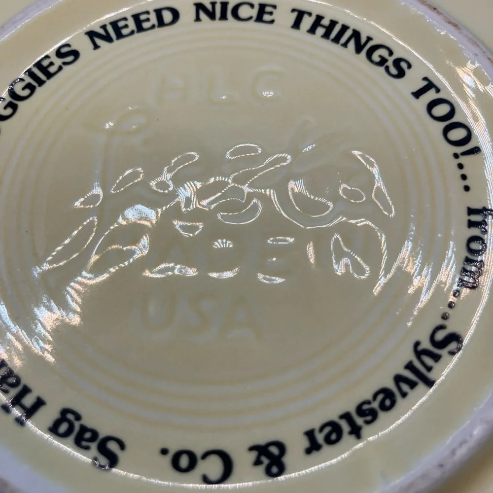 Fiesta Small Good Dog dog dish Yellow Vintage Made In The USA.